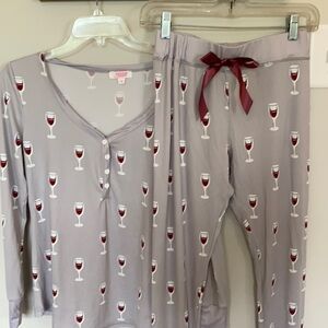 Silky Wine Pajama Set